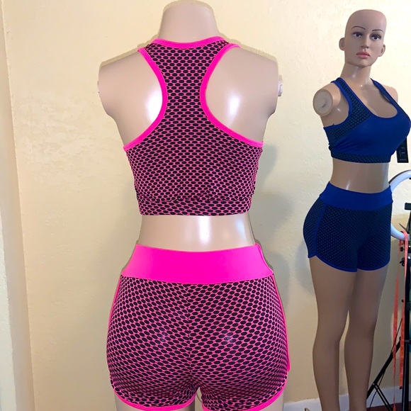 Two piece Outfit Yoga Short Set Workout Gym - Picture 5 of 8
